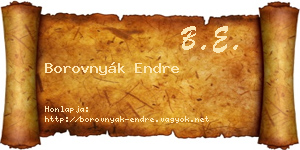 Borovnyák Endre névjegykártya
